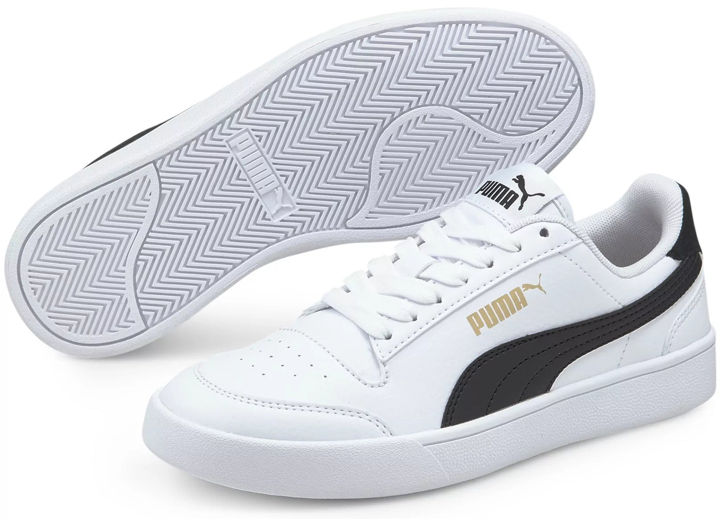Puma Smash V2 WHT/BLK/GLD Jr