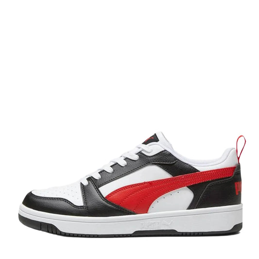 PUMA REBOUND V6 LOW JR WHITE/BLACK/RED