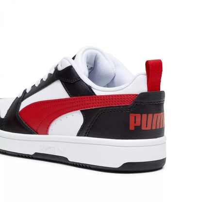 PUMA REBOUND V6 LOW JR WHITE/BLACK/RED