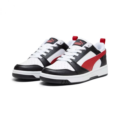 PUMA REBOUND V6 LOW JR WHITE/BLACK/RED