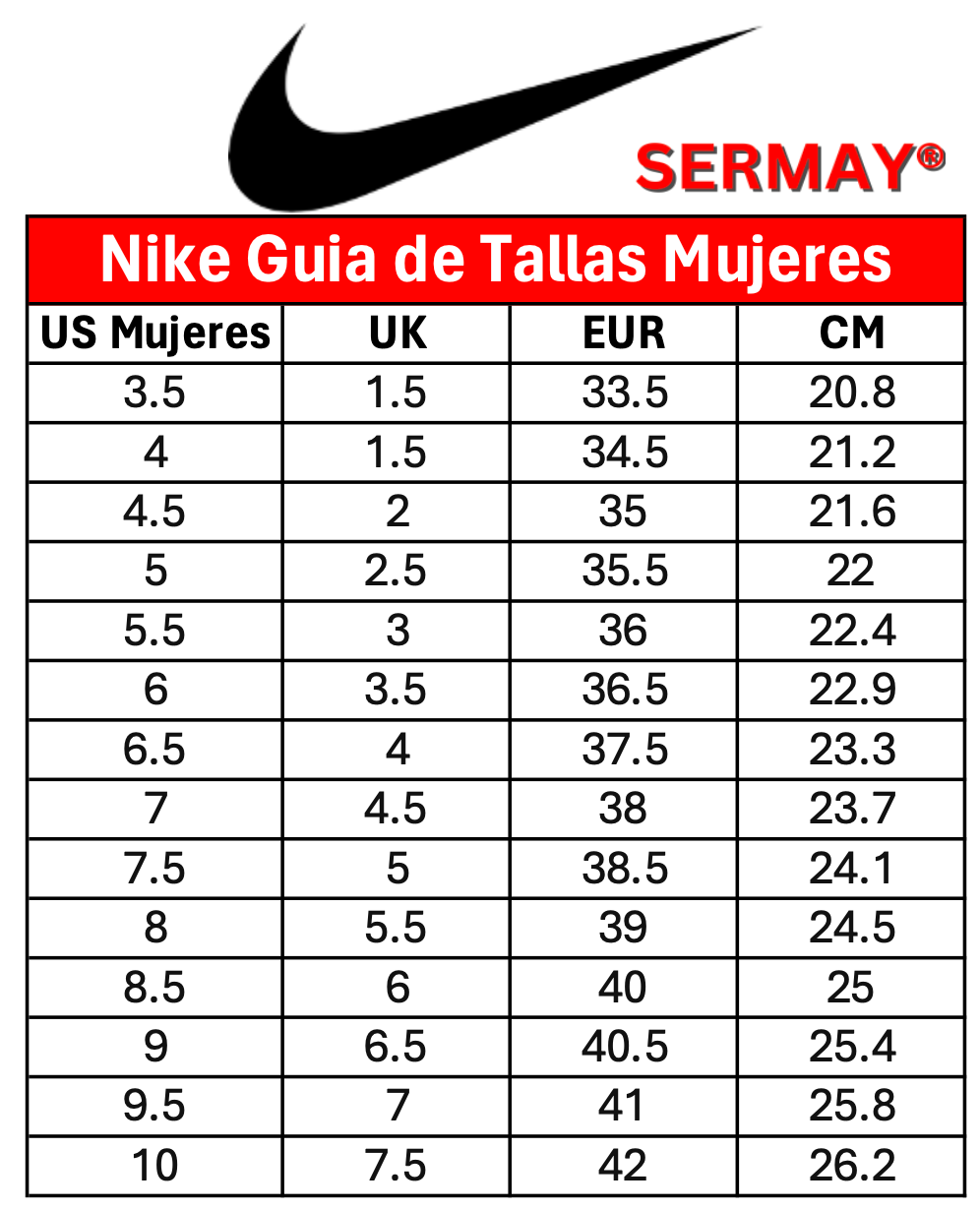 Tabla Numeracion Zapatillas Nike Nike Colombia Tallas Zapatos Nike Tabla De Tallas Nike Mujer